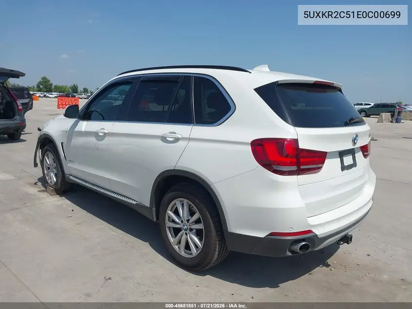2014 BMW X5 Sdrive35I VIN: 5UXKR2C51E0C00699 Lot: 45681851