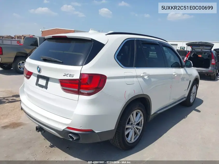 2014 BMW X5 Sdrive35I VIN: 5UXKR2C51E0C00699 Lot: 45681851