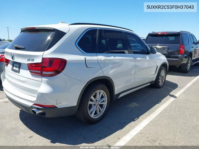 2015 BMW X5 Sdrive35I VIN: 5UXKR2C53F0H37043 Lot: 45675400