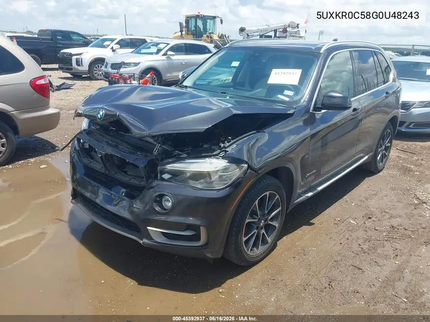 2016 BMW X5 xDrive35I VIN: 5UXKR0C58G0U48243 Lot: 45392937