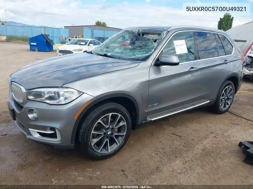 2016 BMW X5 xDrive35I VIN: 5UXKR0C57G0U49321 Lot: 45521870