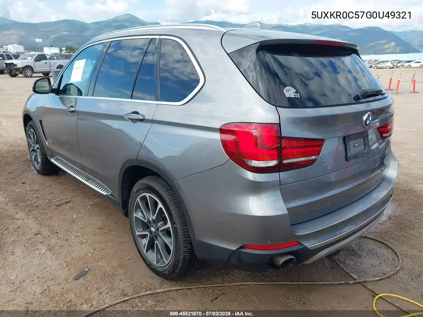 2016 BMW X5 xDrive35I VIN: 5UXKR0C57G0U49321 Lot: 45521870