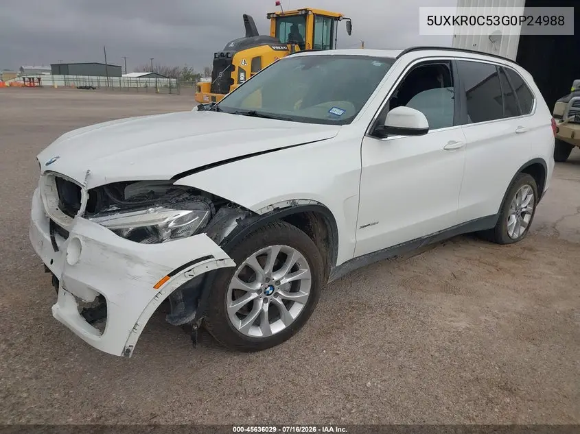 2016 BMW X5 xDrive35I VIN: 5UXKR0C53G0P24988 Lot: 45636029