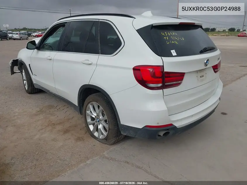 2016 BMW X5 xDrive35I VIN: 5UXKR0C53G0P24988 Lot: 45636029