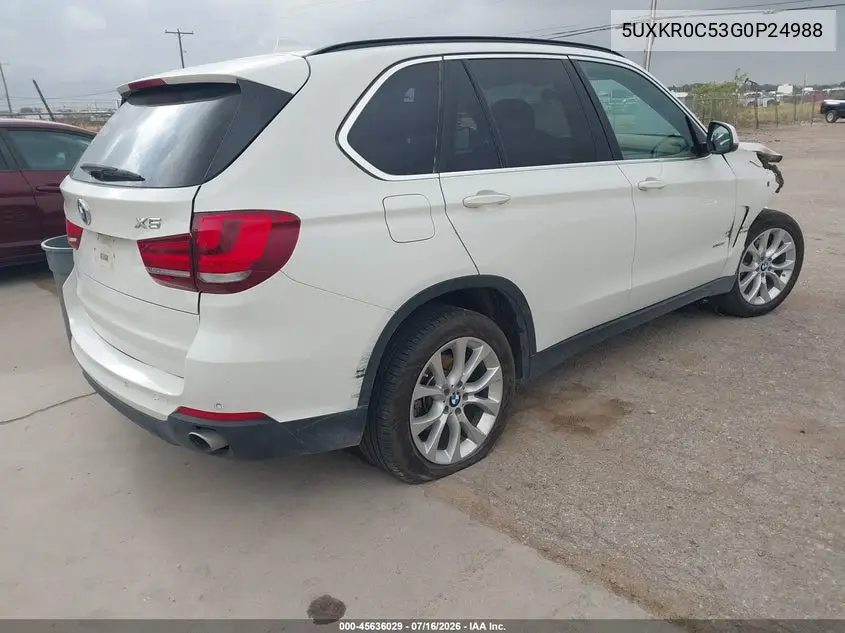 2016 BMW X5 xDrive35I VIN: 5UXKR0C53G0P24988 Lot: 45636029