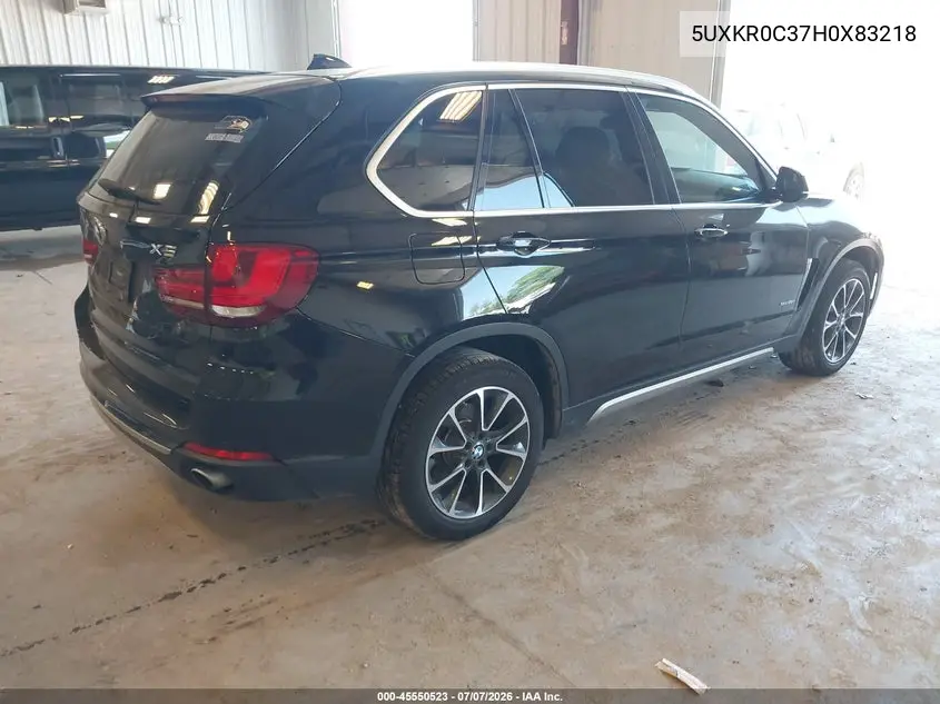 2017 BMW X5 xDrive35I VIN: 5UXKR0C37H0X83218 Lot: 45550523