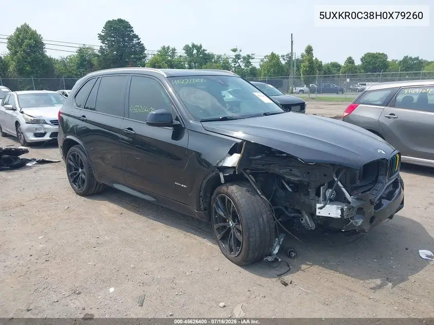 2017 BMW X5 xDrive35I VIN: 5UXKR0C38H0X79260 Lot: 45626400