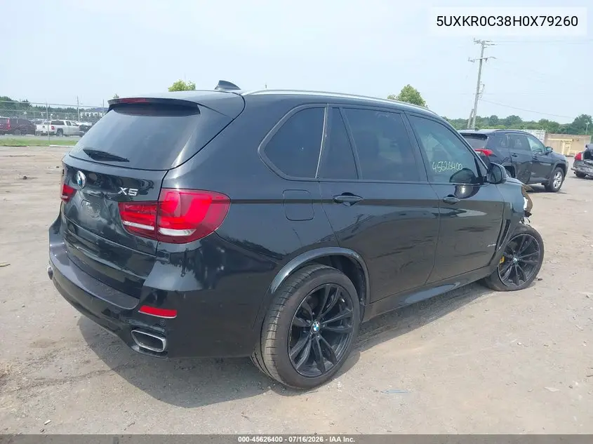 2017 BMW X5 xDrive35I VIN: 5UXKR0C38H0X79260 Lot: 45626400