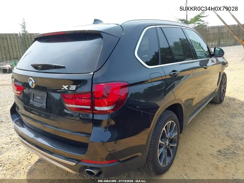 2017 BMW X5 xDrive35I VIN: 5UXKR0C34H0X79028 Lot: 45641490