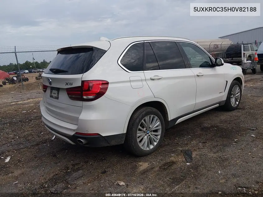 2017 BMW X5 xDrive35I VIN: 5UXKR0C35H0V82188 Lot: 45649178