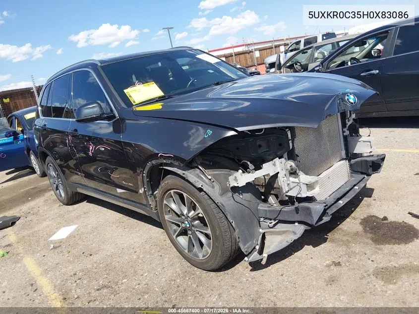 2017 BMW X5 xDrive35I VIN: 5UXKR0C35H0X83086 Lot: 45667400