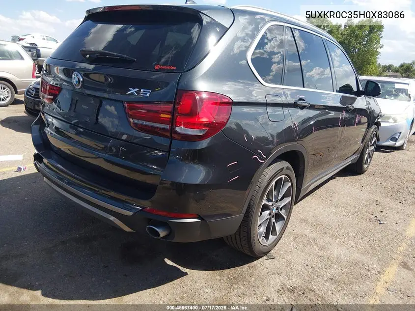 2017 BMW X5 xDrive35I VIN: 5UXKR0C35H0X83086 Lot: 45667400