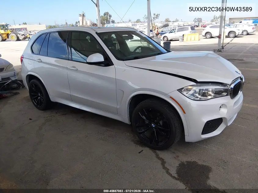 2017 BMW X5 Sdrive35I VIN: 5UXKR2C36H0W43589 Lot: 45687083
