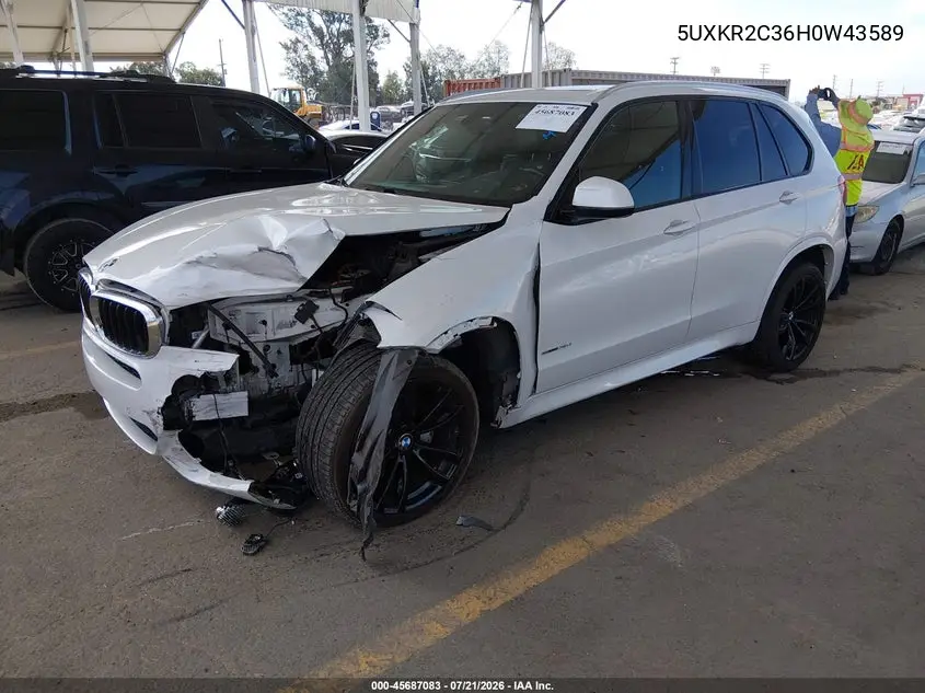 2017 BMW X5 Sdrive35I VIN: 5UXKR2C36H0W43589 Lot: 45687083