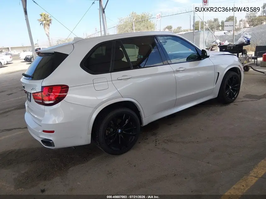 2017 BMW X5 Sdrive35I VIN: 5UXKR2C36H0W43589 Lot: 45687083