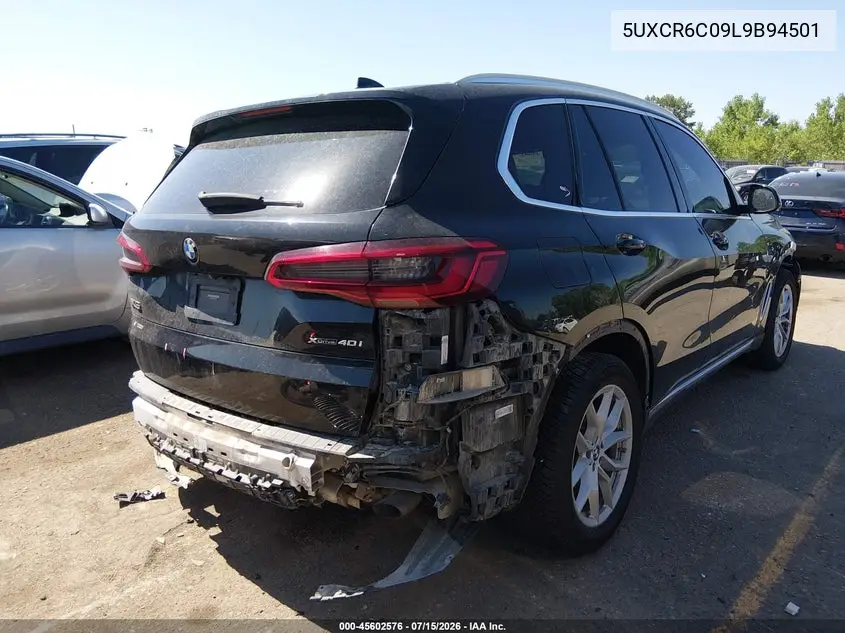 2020 BMW X5 xDrive40I VIN: 5UXCR6C09L9B94501 Lot: 45602576
