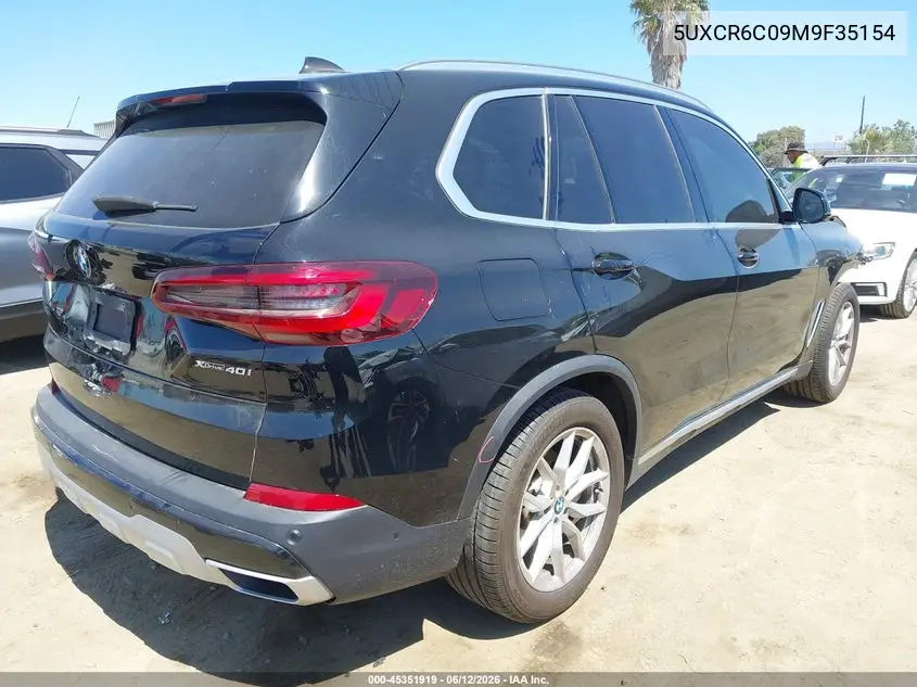 2021 BMW X5 xDrive40I VIN: 5UXCR6C09M9F35154 Lot: 45351919