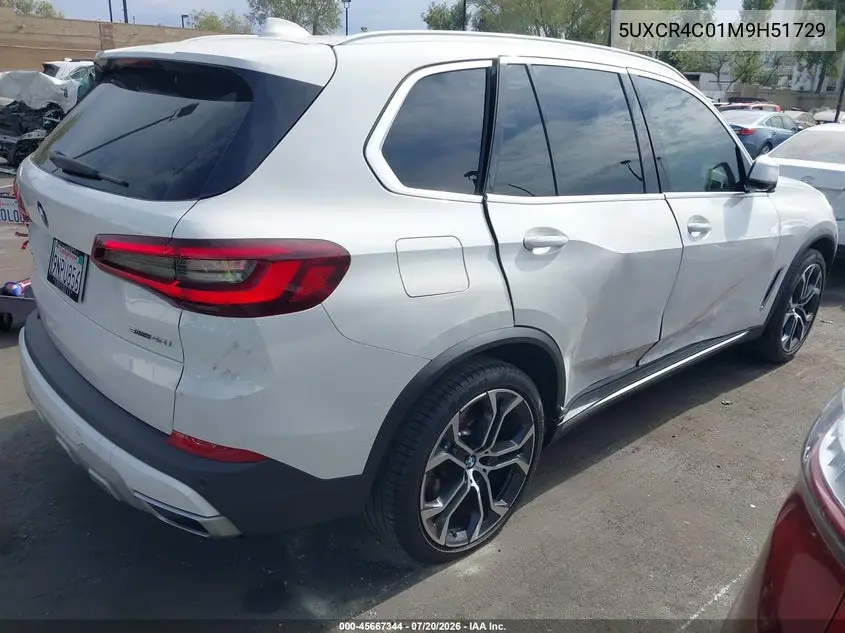 2021 BMW X5 Sdrive40I VIN: 5UXCR4C01M9H51729 Lot: 45667344
