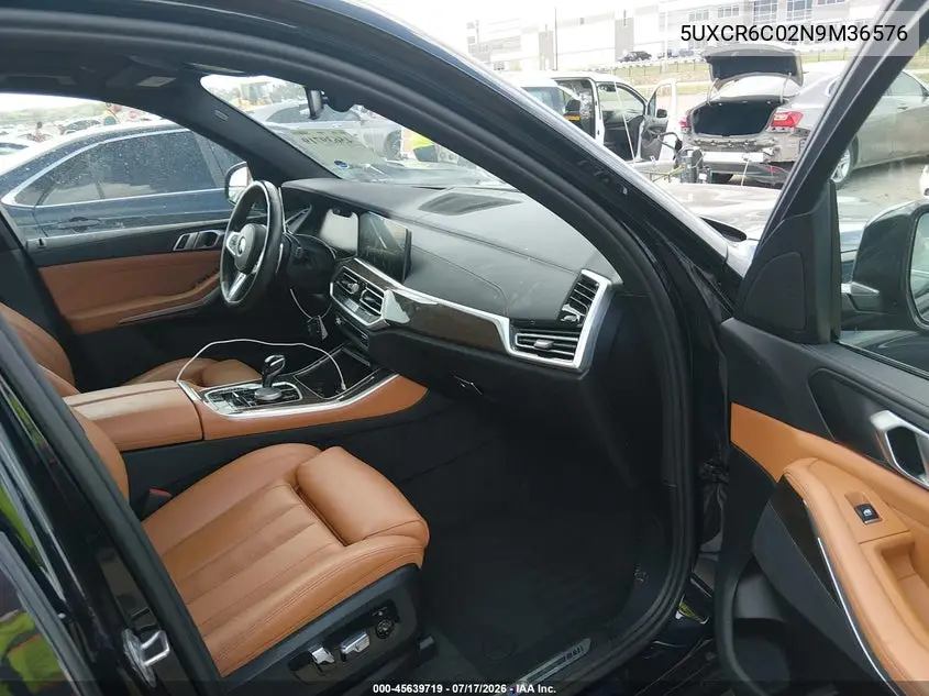 2022 BMW X5 xDrive40I VIN: 5UXCR6C02N9M36576 Lot: 45639719