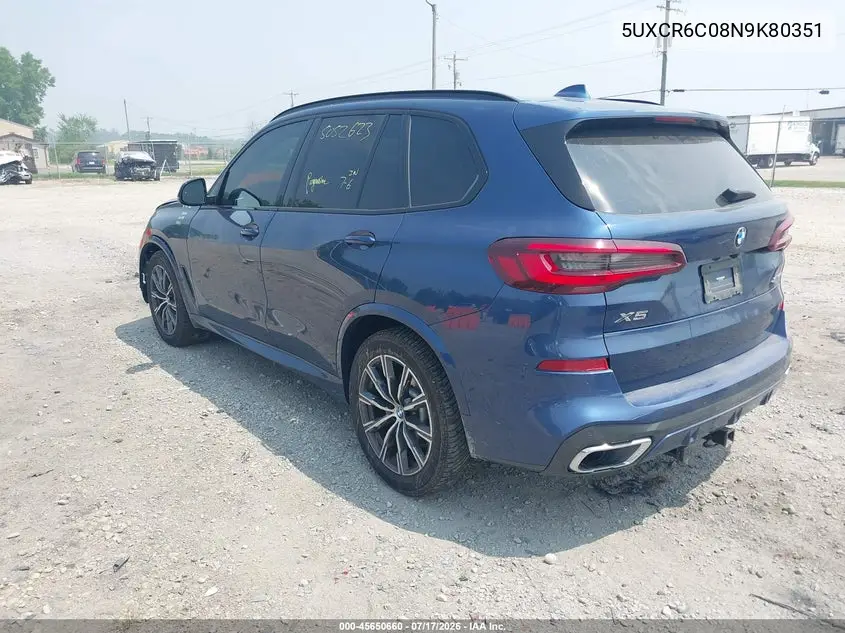 2022 BMW X5 xDrive40I VIN: 5UXCR6C08N9K80351 Lot: 45650660