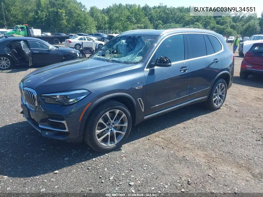 2022 BMW X5 Phev xDrive45E VIN: 5UXTA6C03N9L34551 Lot: 45677611