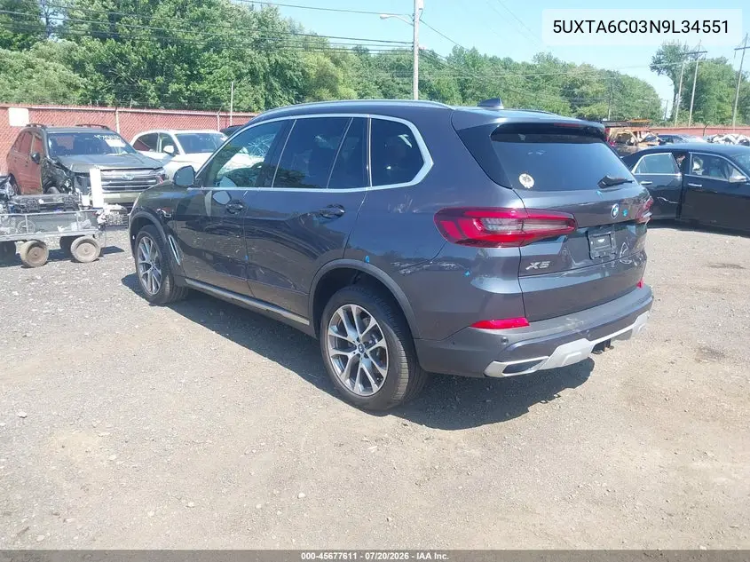 2022 BMW X5 Phev xDrive45E VIN: 5UXTA6C03N9L34551 Lot: 45677611
