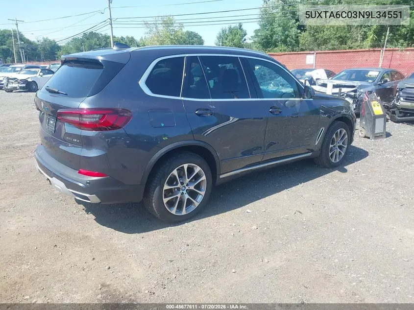 2022 BMW X5 Phev xDrive45E VIN: 5UXTA6C03N9L34551 Lot: 45677611