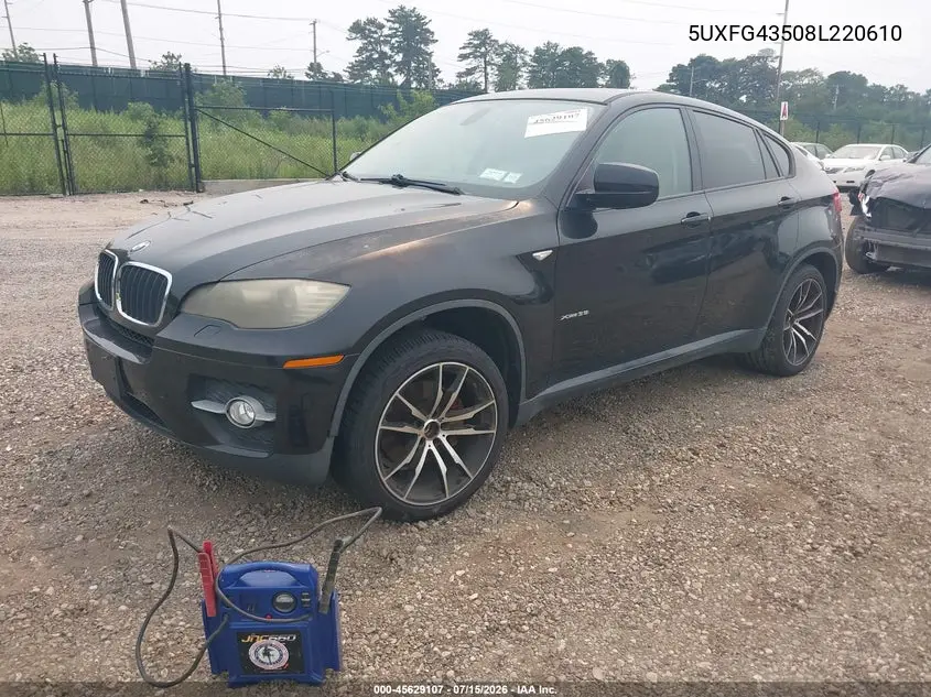 2008 BMW X6 xDrive35I VIN: 5UXFG43508L220610 Lot: 45629107