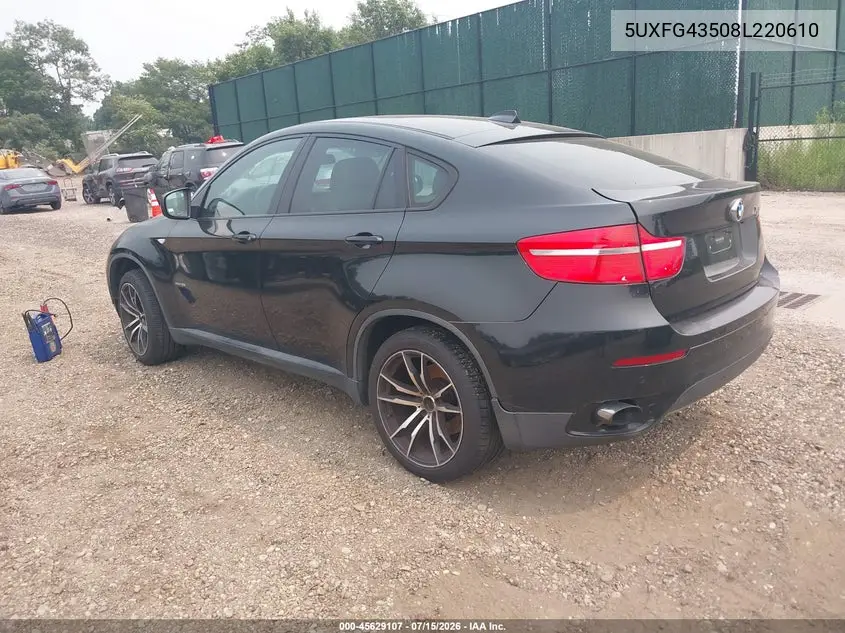 2008 BMW X6 xDrive35I VIN: 5UXFG43508L220610 Lot: 45629107