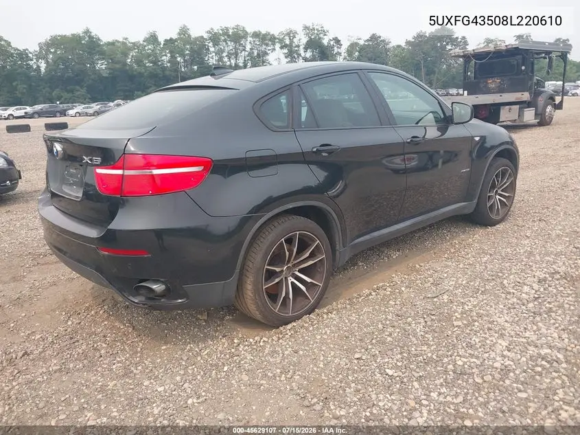 2008 BMW X6 xDrive35I VIN: 5UXFG43508L220610 Lot: 45629107