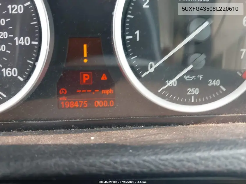 2008 BMW X6 xDrive35I VIN: 5UXFG43508L220610 Lot: 45629107