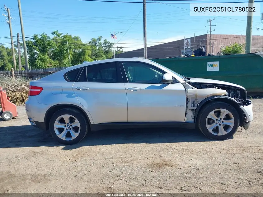 2012 BMW X6 xDrive35I VIN: 5UXFG2C51CL780522 Lot: 45452455