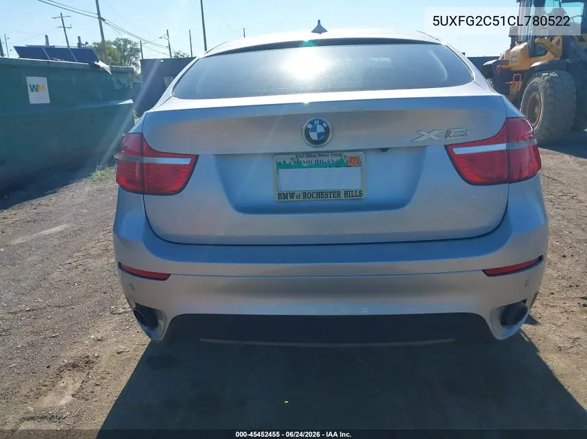 2012 BMW X6 xDrive35I VIN: 5UXFG2C51CL780522 Lot: 45452455