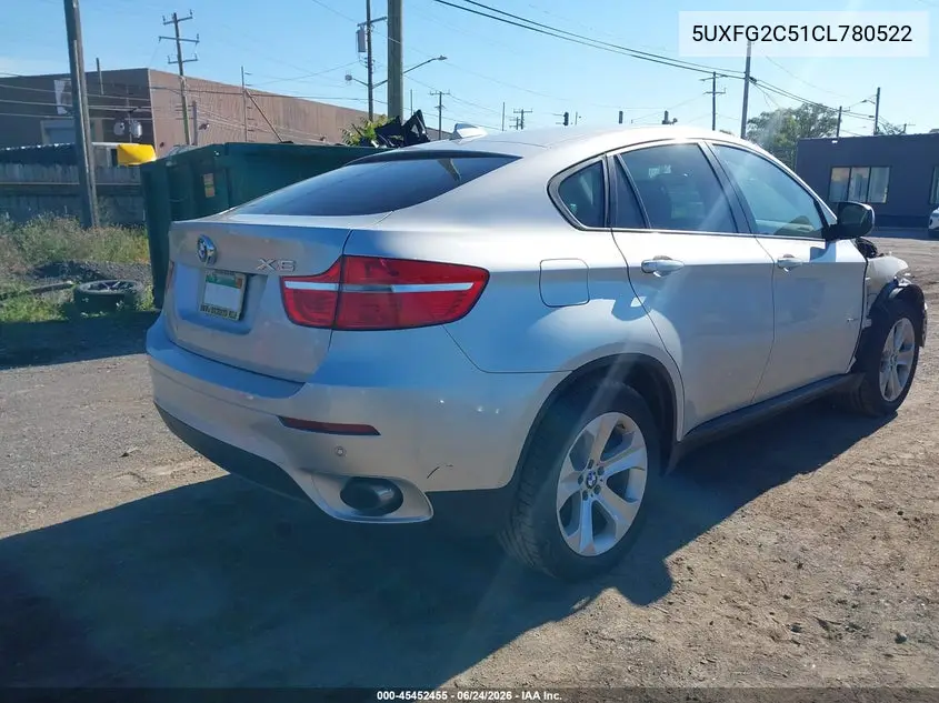 2012 BMW X6 xDrive35I VIN: 5UXFG2C51CL780522 Lot: 45452455