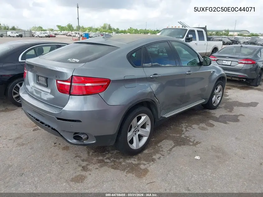 2014 BMW X6 xDrive35I VIN: 5UXFG2C50E0C44071 Lot: 44758455