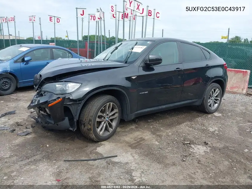 2014 BMW X6 xDrive35I VIN: 5UXFG2C53E0C43917 Lot: 45218382