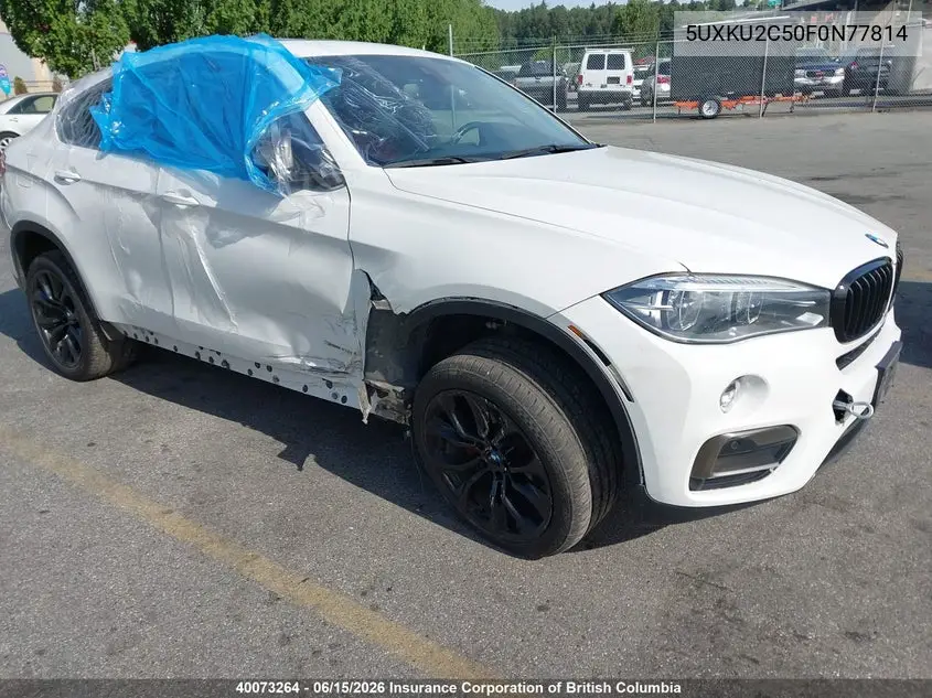 2015 BMW X6 VIN: 5UXKU2C50F0N77814 Lot: 40073264