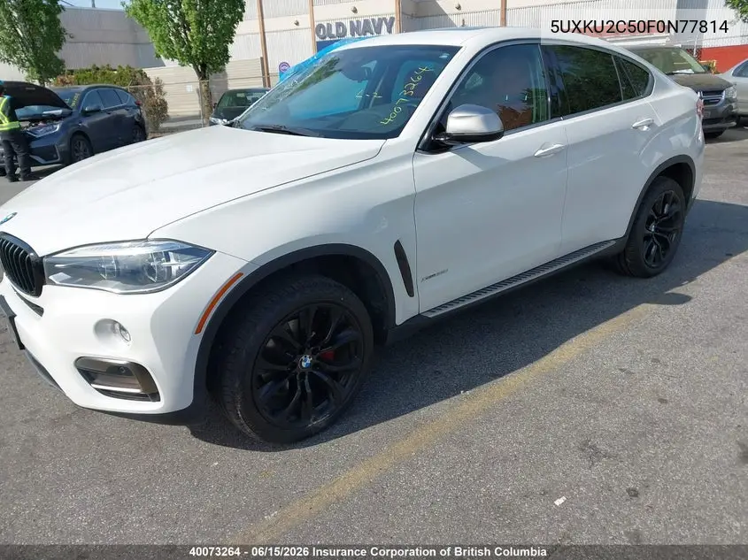 2015 BMW X6 VIN: 5UXKU2C50F0N77814 Lot: 40073264