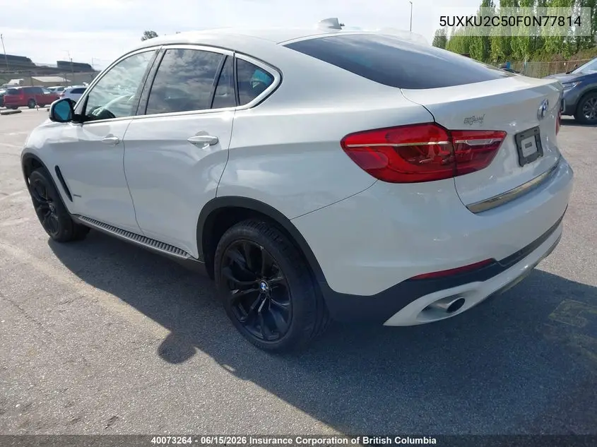 2015 BMW X6 VIN: 5UXKU2C50F0N77814 Lot: 40073264