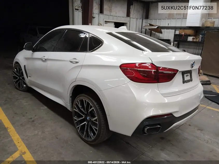 2015 BMW X6 xDrive35I VIN: 5UXKU2C51F0N77238 Lot: 45122822