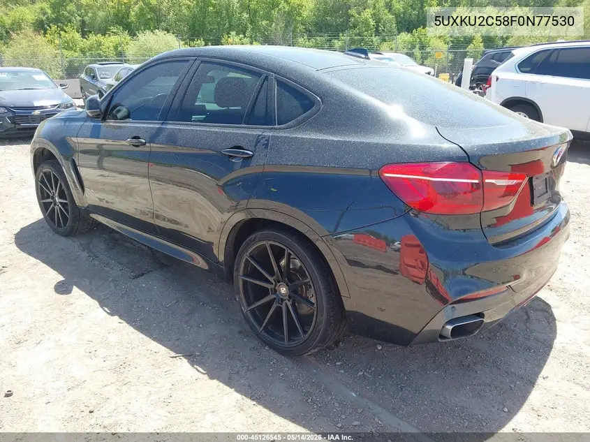2015 BMW X6 xDrive35I VIN: 5UXKU2C58F0N77530 Lot: 45126545