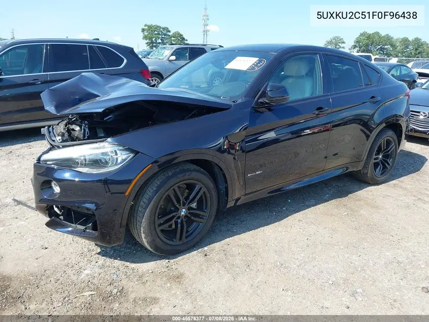 2015 BMW X6 xDrive35I VIN: 5UXKU2C51F0F96438 Lot: 45576377