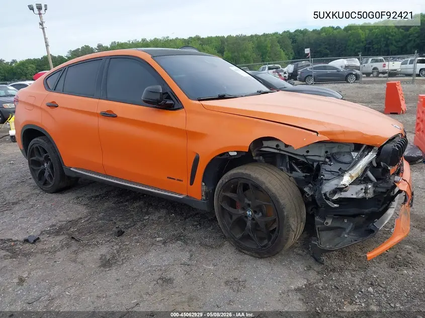 2016 BMW X6 Sdrive35I VIN: 5UXKU0C50G0F92421 Lot: 45062929