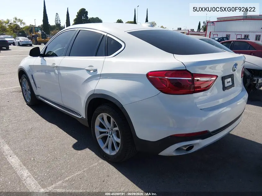 2016 BMW X6 Sdrive35I VIN: 5UXKU0C5XG0F92622 Lot: 45280191