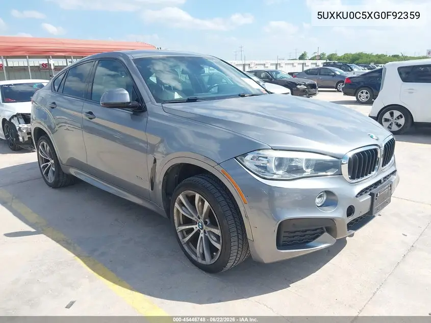 2016 BMW X6 Sdrive35I VIN: 5UXKU0C5XG0F92359 Lot: 45446748