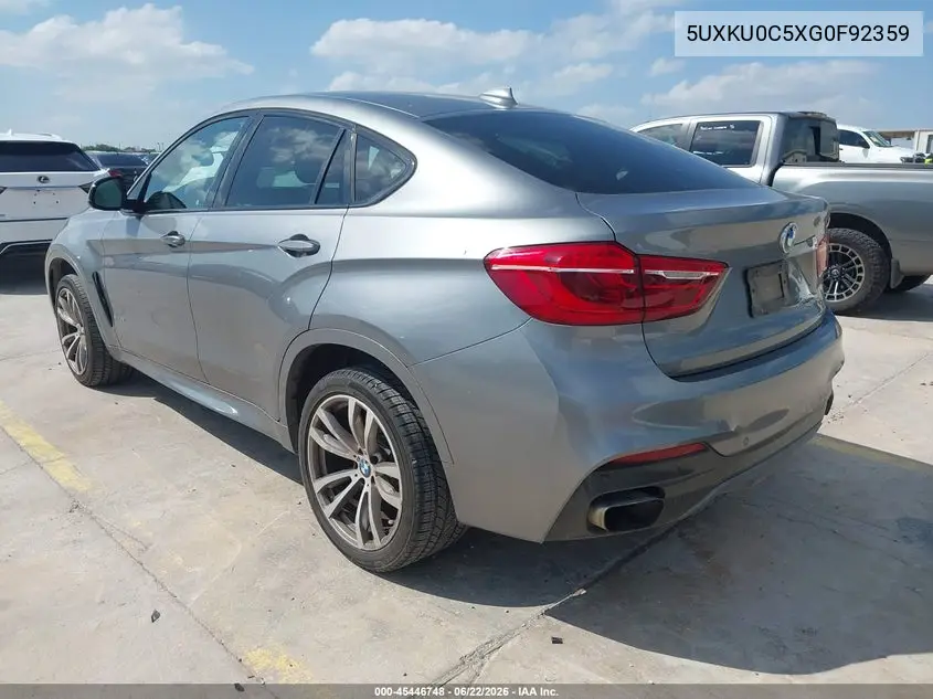 2016 BMW X6 Sdrive35I VIN: 5UXKU0C5XG0F92359 Lot: 45446748