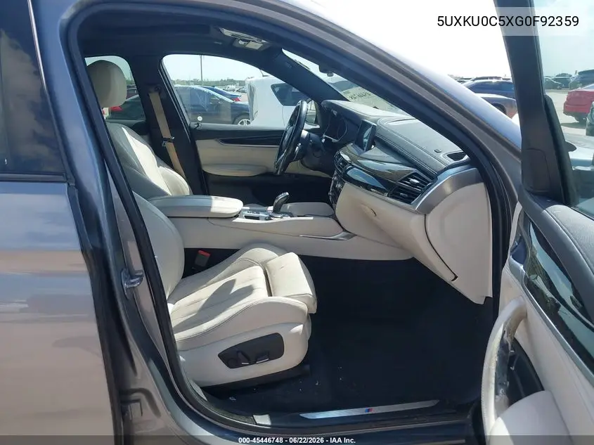 2016 BMW X6 Sdrive35I VIN: 5UXKU0C5XG0F92359 Lot: 45446748