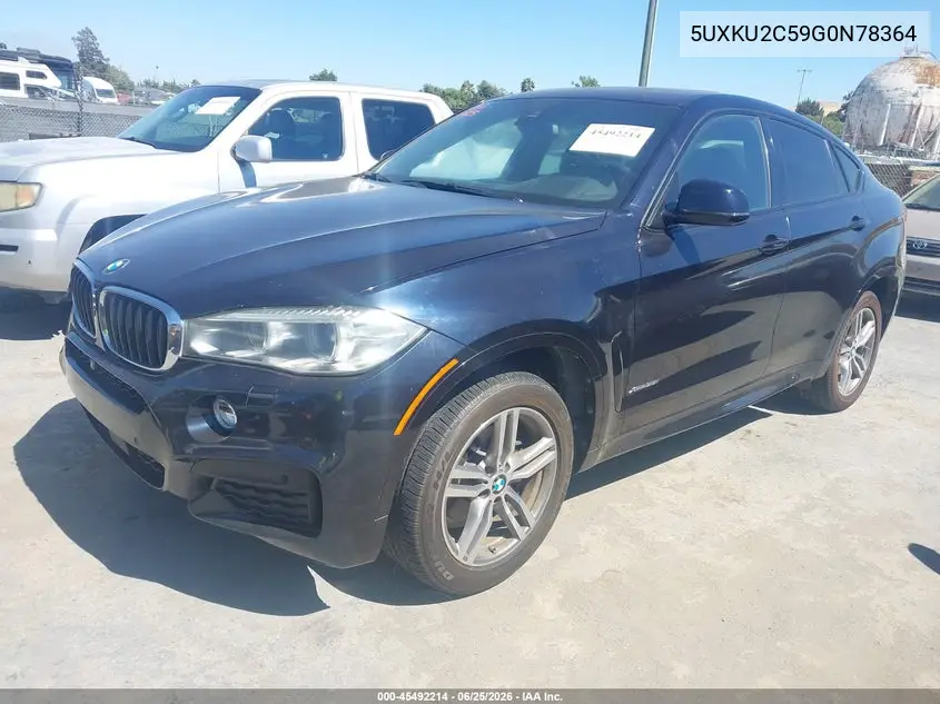 2016 BMW X6 xDrive35I VIN: 5UXKU2C59G0N78364 Lot: 45492214