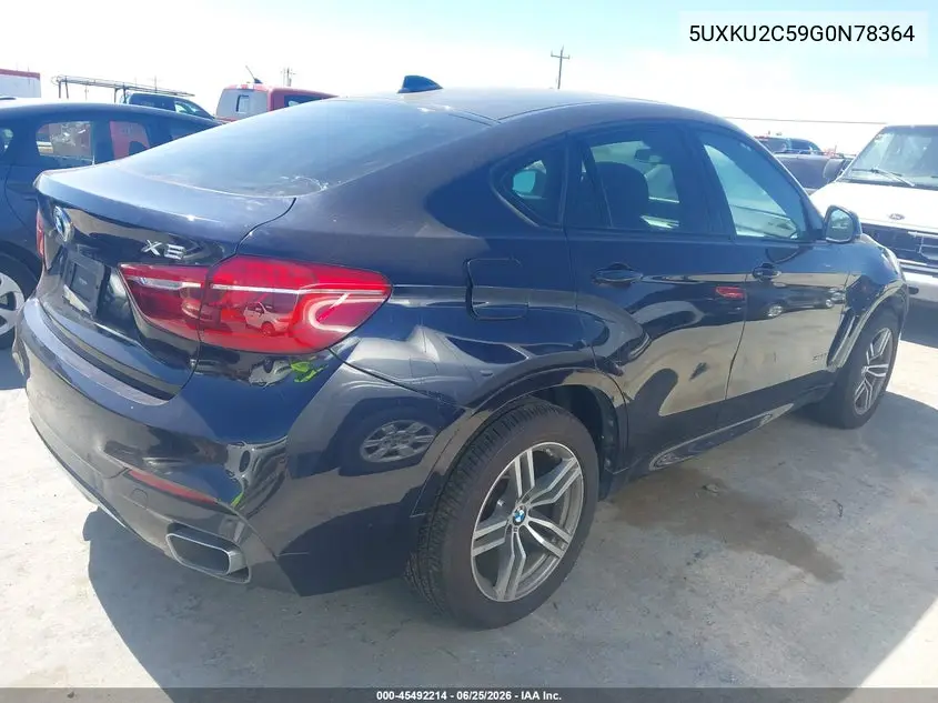2016 BMW X6 xDrive35I VIN: 5UXKU2C59G0N78364 Lot: 45492214