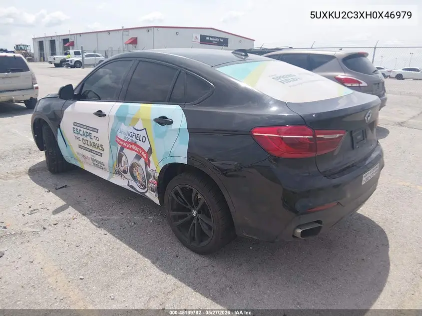 2017 BMW X6 xDrive35I VIN: 5UXKU2C3XH0X46979 Lot: 45199782